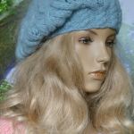 Rezerwacja beret w kolorze morskim  - beret na drutach