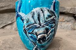 Porcelanowy kubek ręcznie malowany- Delfin