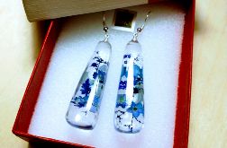 Blues - kolczyki z żywicy i srebra
