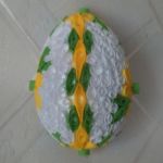 Quillingowa żółto - biała pisanka - Quillingowe jajko