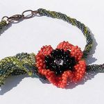 folk maczek z koralików bransoletka - 