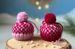 OZDOBY CHOINKOWE, różowe, 2 SZT