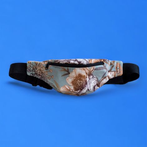 Mała laurowa nerka z weluru w kwiaty I