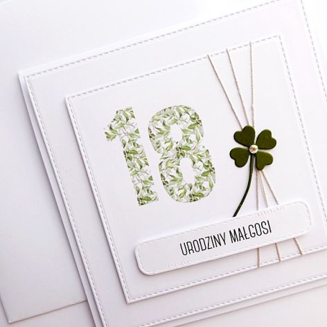 Kartka na 18 urodziny handmade z życzeniami