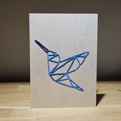 Kartka okolicznościowa - haftowana - koliber