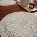 Podkładka na stół ,średnica 40cm, boho,okrągła podkładka. - 