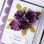 Kartka ŚLUBNA z fioletowymi kwiatami - Pamiątka Ślubu z fioletowymi kwiatami