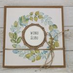Kartka ślubna  z wieńcem  - 