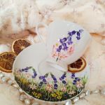 Komplet z letnią łąką. Ręcznie malowany polne dzwonki - ręcznie malowane