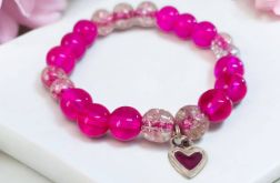 Bransoletka na gumce fuksja