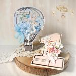 Kartka na chrzest balonik "Blue Bunny" GOTOWA - 