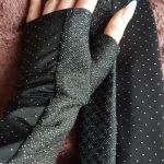 Rękawiczki brokatowe ze wstawkami  - 