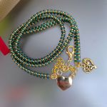Bransoletka Zieleń Szmaragdowa Z Koralików Owijana 25.21 - 