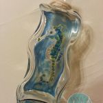 ręcznie malowana butelka z konikiem morskim - butelka konik morski 1 poglądowe