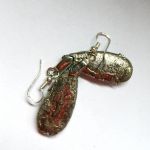 Kwarc tytanowy platerowany, kolczyki duże łezki w srebrze - 