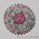 Kontrasty: malina-pistacja - broszka kontarsty 1