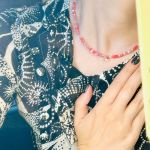 Naszyjnik z naturalnego Rodochrozytu i Jadeitu - Pięknie się prezentuje na szyi