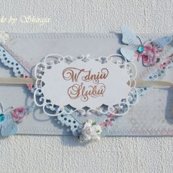 Kartka z okazji ślubu 'delikatnie- kryształowo''  