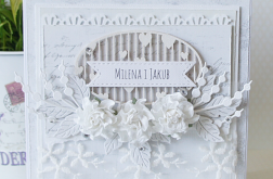 Kartka ślubna w pudełku "Tiul i koronka" v.9