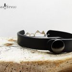 Damska bransoletka skórzana z motywem gór - 