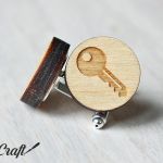 Drewniane spinki do mankietów KLUCZ - klucz 3