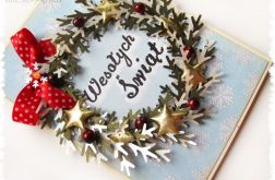 Kartka świąteczna z wieńcem