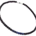 NASZYJNIK MĘSKI LAWA LAPIS LAZULI ll312 - naszyjnik z lawy