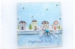 Kartka świąteczna z domkami