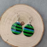 Zielone kolczyki w paski - Forest Glow - 4