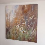 Pastelowa Łąka, ręcznie malowany obraz olejny - do domu