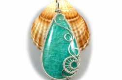 Amazonit, Srebrny wisior z amazonitem łza