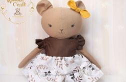 Miś Zoya przytulanka brązowa sukienka GOTOWA