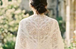 Chusta ślubna handmade ręcznie robiona miękka elegancka ecru