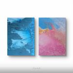 Kompozycja prac na plotnie 75x55x1 cm - 