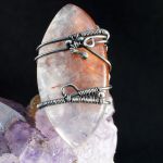 Srebrny pierścionek z kwarcem truskawkowym - kwarc truskawkowy pierścionek wire wrapped