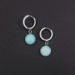 Kolczyki jadeity turkusowe. - Kolczyki jadeity turkusowe.