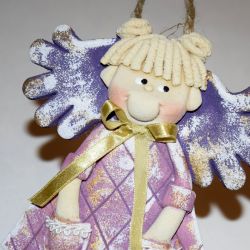 Mała modelka- anioł prezent, na szczęcie, z masy solnej, rękodzieło
