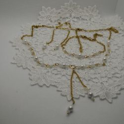 Komplet ze stali szlachetnej złoty