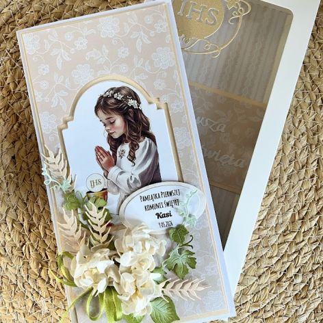 215,Kartka na komunię w pudełku dla dziewczynki 2