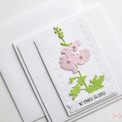 Kartka ślubna biało-różowa #1