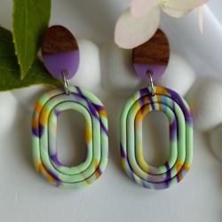 "Ariana II" - kolczyki z gliny polimerowej.