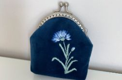 Portmonetka welurowa damska Chaber haftowana ręcznie