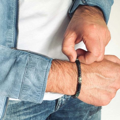 Bransoletka męska turmalin turkus tt93