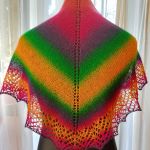 Chusta Tęcza - chusta na drutach