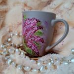 Bzy ręcznie malowany kubek 300 ml. - ręcznie malowane