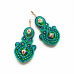 Green Cloisonne kolczyki sutasz - 