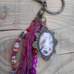 Brelok do kluczy Boho - Pink Bird Charm - 4