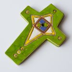 Krzyż ceramiczny zielony - 