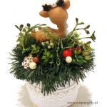 Stroik dekoracja Boże Narodzenie Jelonek w koronie - Stroik Rudolf na święta