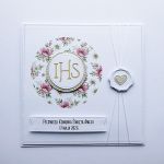 Subtelna ręcznie robiona kartka komunijna - Delikatna kartka komunijna handmade